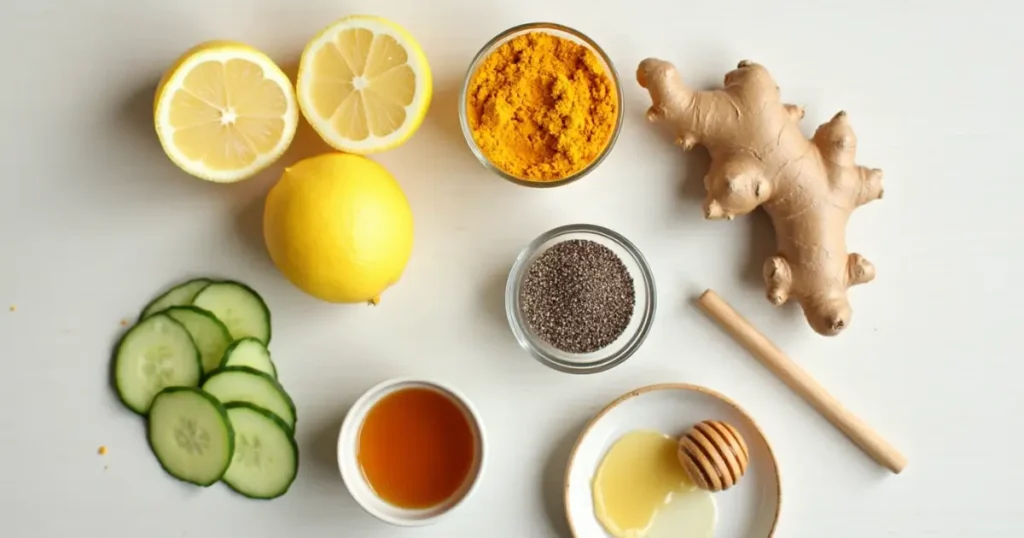 Flat lay of fresh ingredients used in the recipe for Mounjaro