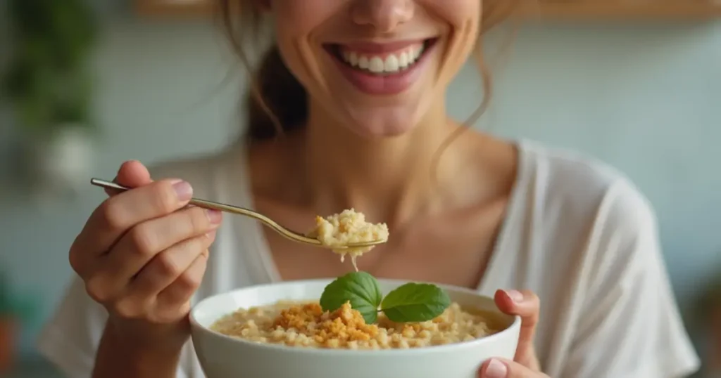 Person enjoying a Brazilian Mounjaro Tecipe meal