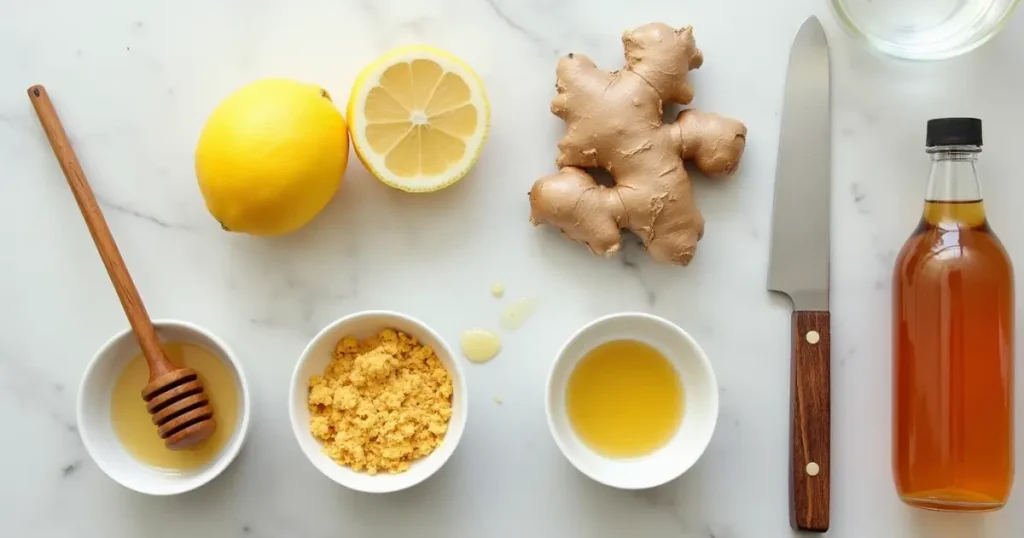 Close-up of the four key ingredients in the Brazilian Mounjaro Recipe