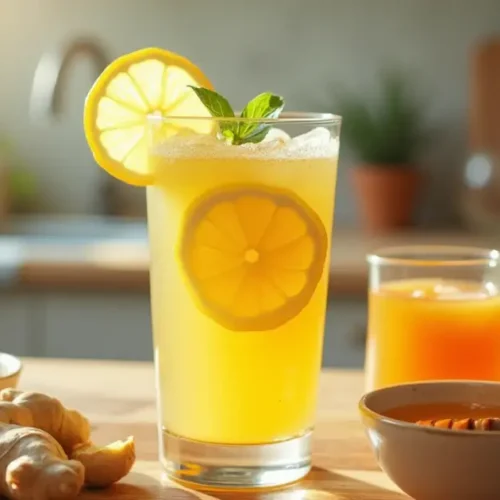 The Brazilian Mounjaro Recipe with fresh ingredients on a wooden kitchen counter