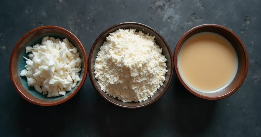 ingredients for three ingredient brazilian mounjaro in ceramic bowls