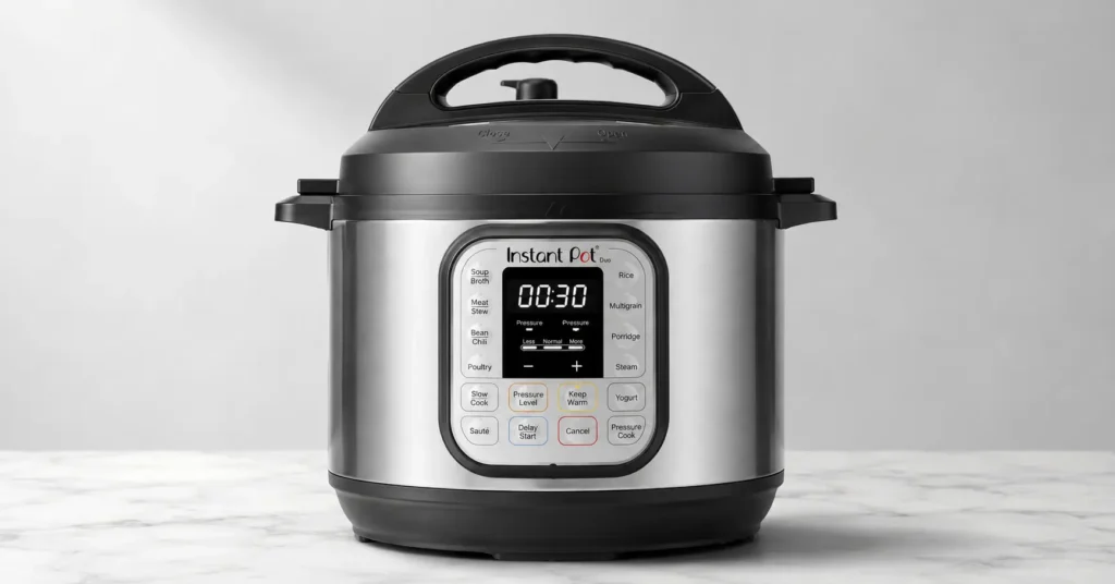 Stainless Steel Instant Pot Duo on Marble